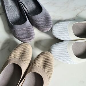 LOT OF 3 Allbirds Women's Ballerina Flats Tree Breezers 11W Beige, White, Grey